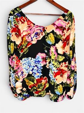 Show Me Your Mumu Jade Blouse Floral Open Back Top Boho Cottage | Size Small